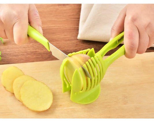 Round Slicing Clamp Handheld Lemon Slicer Fruit Cutter Multi-Functional Food Clip Creative Slicer Easy to Clean Dishwasher Safe